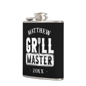Funny GRILLEN Grill Master Personalisiert Barbecue Flachmann (Links)