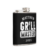 Funny GRILLEN Grill Master Personalisiert Barbecue Flachmann (Rechts)