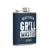 Funny GRILLEN Grill Master Personalisiert Barbecue Flachmann (Rechts)