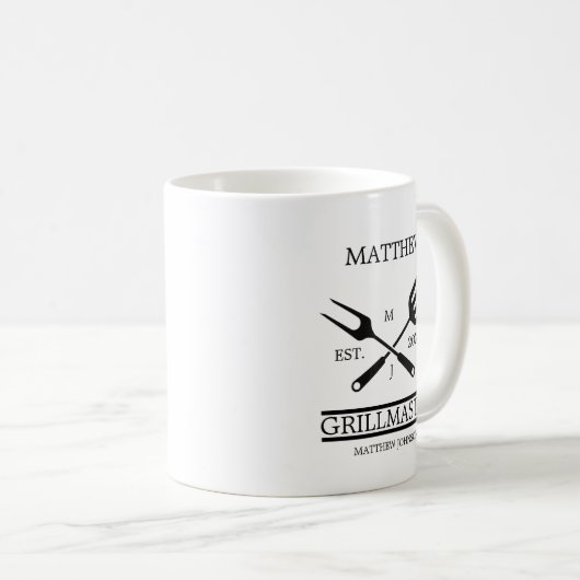 Funny GRILLEN Grill Master Personalisiert Barbecue Kaffeetasse (VorderseiteRechts)