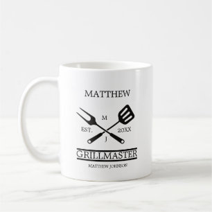 Funny GRILLEN Grill Master Personalisiert Barbecue Kaffeetasse