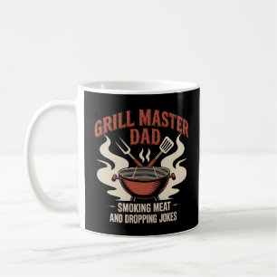 Funny GRILLEN Grill Master Vater Emblem mit Retro  Kaffeetasse