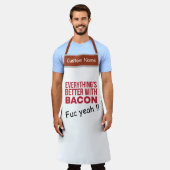 Funny GRILLEN Grill | Mit Bacon ist alles besser Schürze (Getragen)
