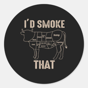 Funny Grillen Grilling Quote Cow Runder Aufkleber