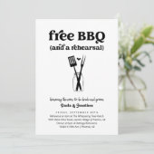 Funny GRILLEN Hochzeit Probe Dinner Einladung (Stehend Vorderseite)
