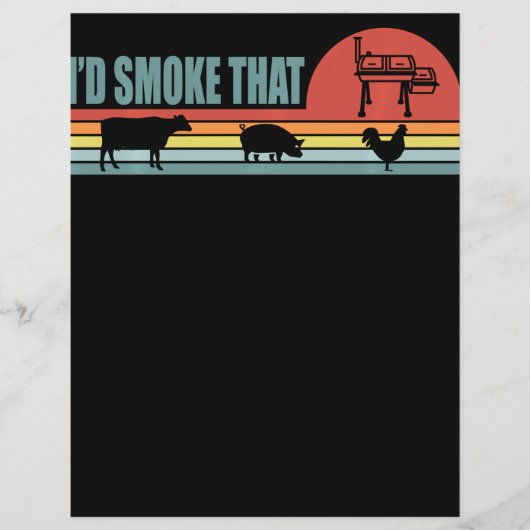 Funny GRILLEN Id raucht das barbeque Retro Flyer (Vorne)