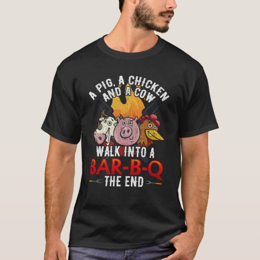 Funny GRILLEN Joke Pig Chicken Kuh Barbecue Spaß T-Shirt (Vorderseite)