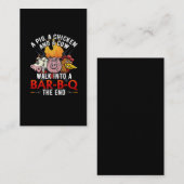 Funny GRILLEN Joke Pig Chicken Kuh Barbecue Spaß Visitenkarte (Vorne/Hinten)