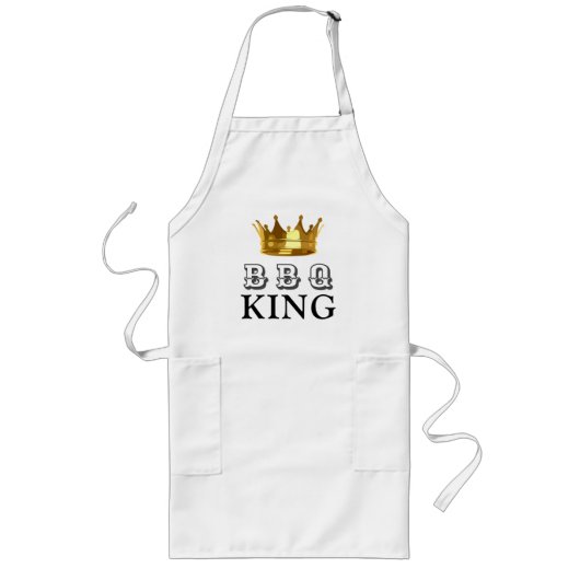 FUNNY GRILLEN KING GOLD CROWN MENS LANGE SCHÜRZE (Vorne)