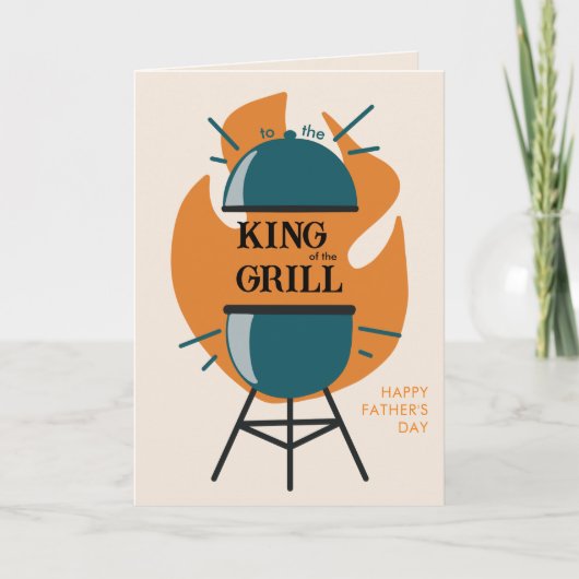Funny GRILLEN King of the Grill Fathers Day Karte (Vorderseite)