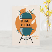 Funny GRILLEN King of the Grill Fathers Day Karte (Gelbe Blume)