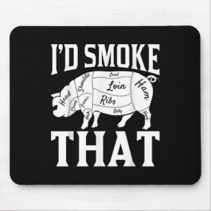 Funny Grillen Koch, ich rauche, dass lustig gerauc Mousepad