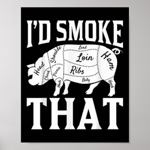 Funny Grillen Koch, ich rauche, dass lustig gerauc Poster