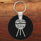 Funny Grillen Meat Sweat No Regrets Clic Holzkohle Schlüsselanhänger (Vorderseite)