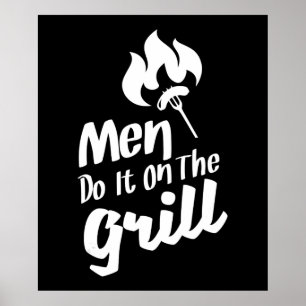 Funny GRILLEN Men machen das auf dem Grill-Raucher Poster