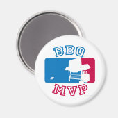 Funny GRILLEN MVP Grilling Fun Sporty Logo Magnet (Vorderseite/Rückseite)
