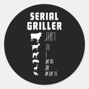 Funny Grillen Nachfüllen von Grillgrill - Serial G Runder Aufkleber