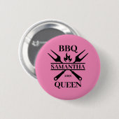 Funny GRILLEN Personalisiert Barbecue Queen Schürz Button (Vorne & Hinten)