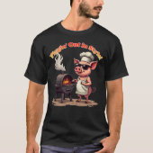 Funny GRILLEN Pig "Piggin' Out in Style" T - Shirt (Vorderseite)