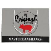 Funny GRILLEN Schwein geben Party Tasche Große Geschenktüte (Vorderseite)