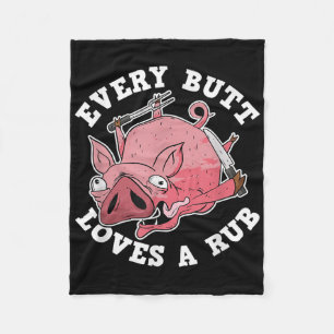 Funny Grillen Smoker Jeden Hintern Liebe ein Rub G Fleecedecke