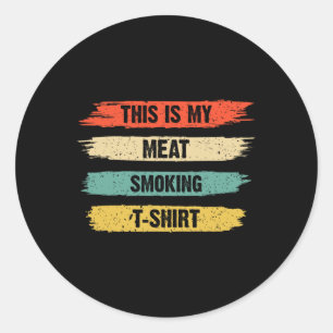 Funny Grillen Smoker Lover Retro Vintag Das ist me Runder Aufkleber