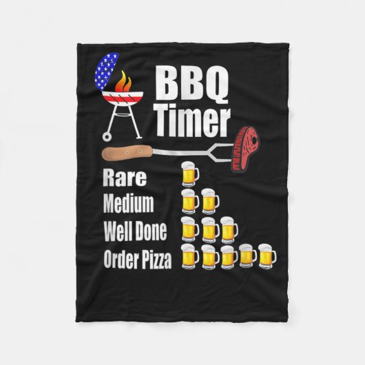 Funny Grillen Timer Barbecue Grill Gift Biere Gril Fleecedecke (Vorderseite)