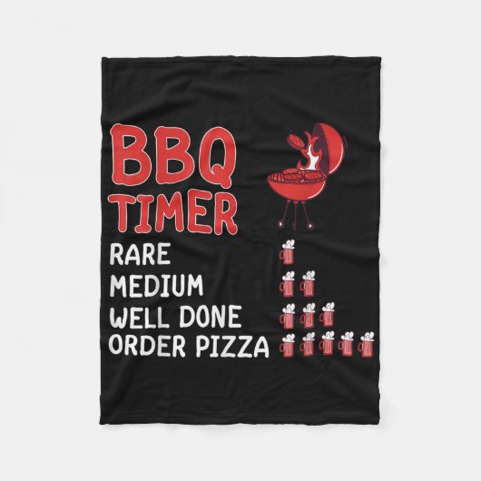 Funny Grillen Timer Barbecue Grill Master Grill Dr Fleecedecke (Vorderseite)