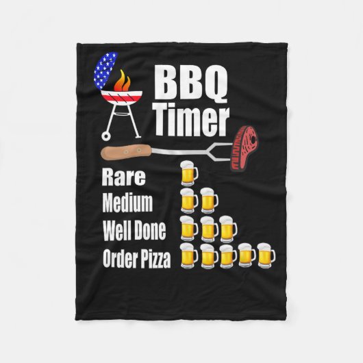 Funny Grillen Timer - Grill Grillgeschenk für Gril Fleecedecke (Vorderseite)