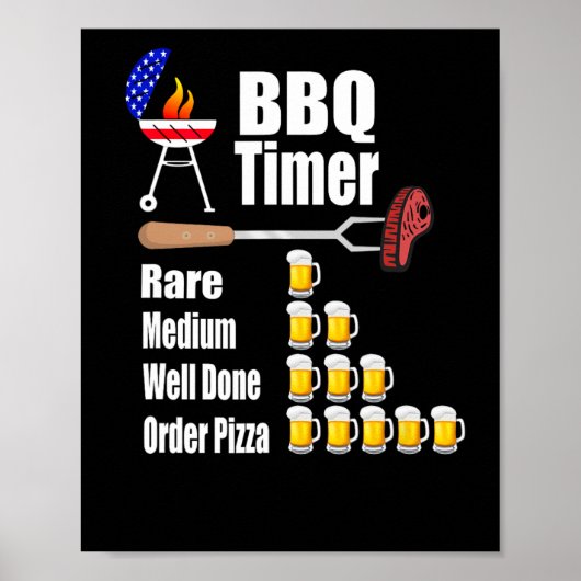 Funny Grillen Timer - Grill Grillgeschenk für Gril Poster (Vorne)