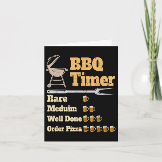 Funny Grillen Timer Grilling Karte (Vorderseite)
