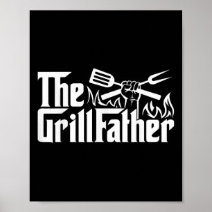 Funny Grillen Vater Retro Grill Vater Mens Vaterta Poster