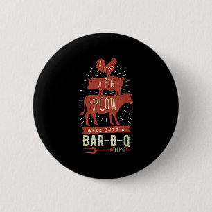 Funny Grillen Wandern in Bar Joke Barbecue Geschen Button