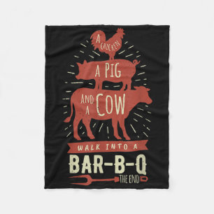 Funny Grillen Wandern in Bar Joke Barbecue Geschen Fleecedecke