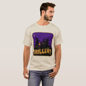 Funny Griller GRILLEN Horror thematisch Cartoon De T-Shirt (Vorne ganz)