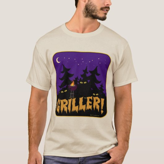 Funny Griller GRILLEN Horror thematisch Cartoon De T-Shirt (Vorderseite)