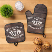 Funny Grilling Gift: Grill Sargeant Ofenhandschuh & Topflappen-Set (Oben Unten)