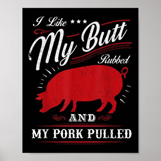 Funny Grilling Grillen gefällt mir mein Hintern Ru Poster (Vorne)