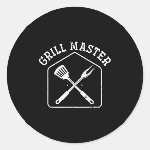 Funny Grilling Grillen Koch Gift Steak Grill Maste Runder Aufkleber