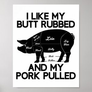 Funny Grilling Grillen Pork Rub Byrbecue Lover Ges Poster