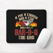 Funny Grilling Grillen Shirt Pig Chicken Cow Grill Mousepad (Mit Mouse)