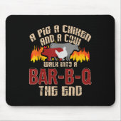 Funny Grilling Grillen Shirt Pig Chicken Cow Grill Mousepad (Vorne)