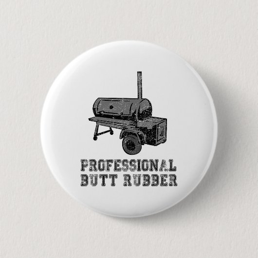 Funny Grilling, Grillen, Smoker, Beruflicher Hinte Button (Vorderseite)