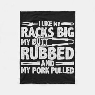 Funny Grilling Pork Rub Rauchen Grillen Meat Smoke Fleecedecke