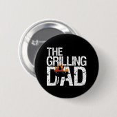 Funny Grilling Vater Griller GRILLEN Party Vaterta Button (Vorne & Hinten)