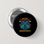 Funny Grillmaster geräuchertes Fleisch Steak Lover Button (Vorne & Hinten)