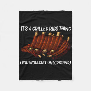 Funny Grillribs für Männer Frauen Grillen Grillen Fleecedecke