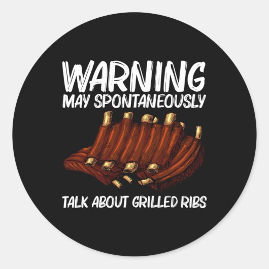 Funny Grillribs für Männer Frauen Grillen Grillen Runder Aufkleber (Vorderseite)