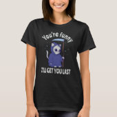 Funny Grim Reaper Cat Halloween Anzug T-Shirt (Vorderseite)