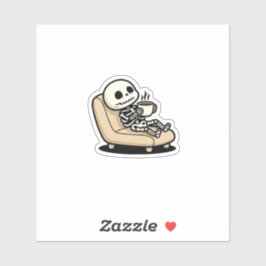 Funny Grim Reaper Drinking Coffee | "Dead Inside"  Aufkleber